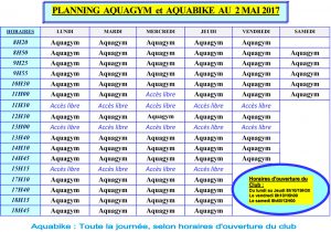 horaire-aquagym-aquabike-venus